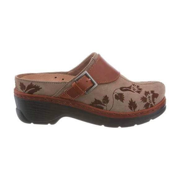 NEW KLOGS FOOTWEAR women's austin backless clog in taupe suede tapestry - Picture 1 of 3